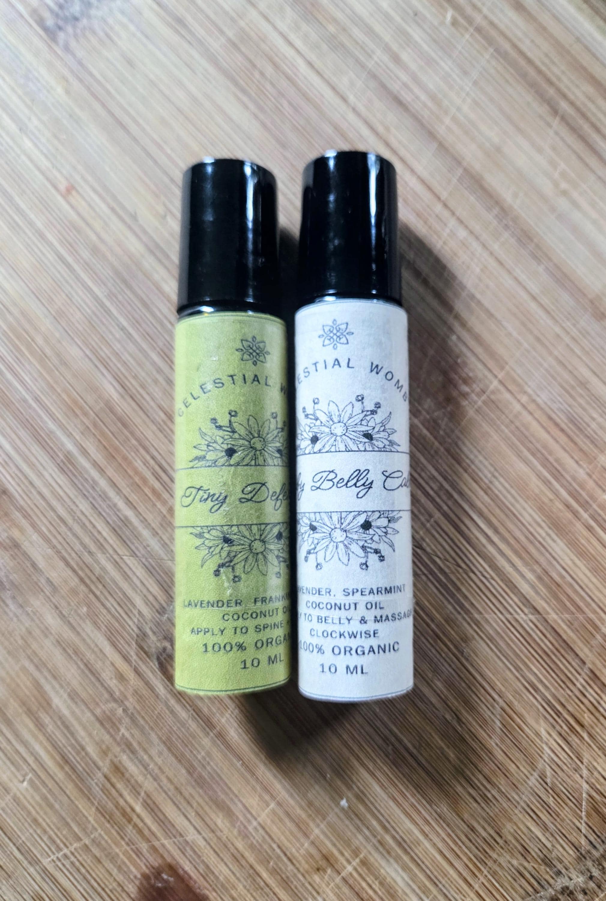 Kid-Safe Essential Oil Roller Ball Set: Tiny Defender & Baby Belly Calm Toddler + Kids + Teens