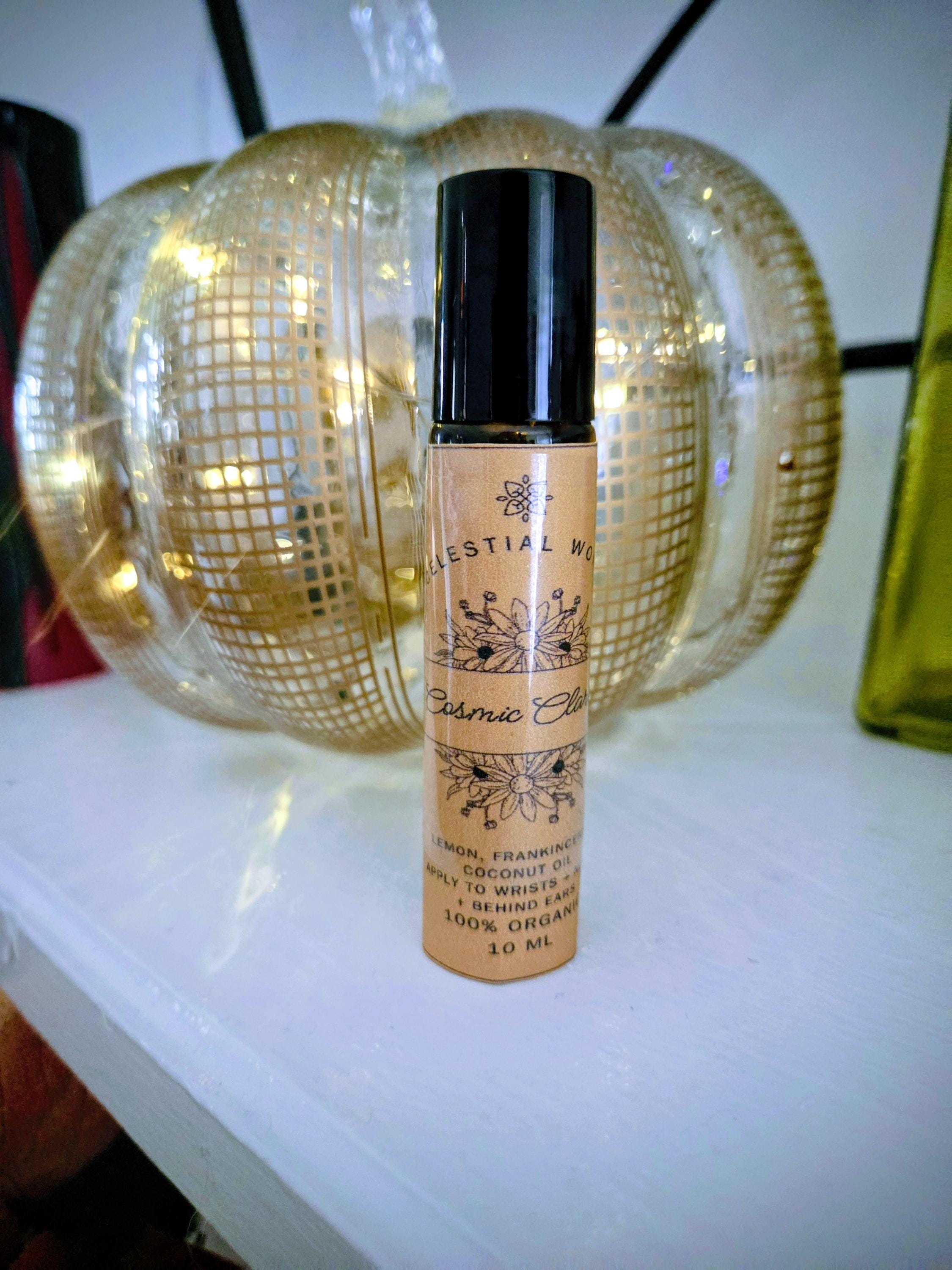 Cosmic Clarity Essential Oil Roller Ball: Organic Aromatherapy for Focus Motherhood + Teachers + Pregnancy Brain